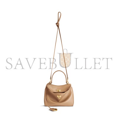 BALENCIAGA WOMEN'S RODEO HANDBAG MINI IN LATTE 7954562AA4V2621 (23*17*10cm)